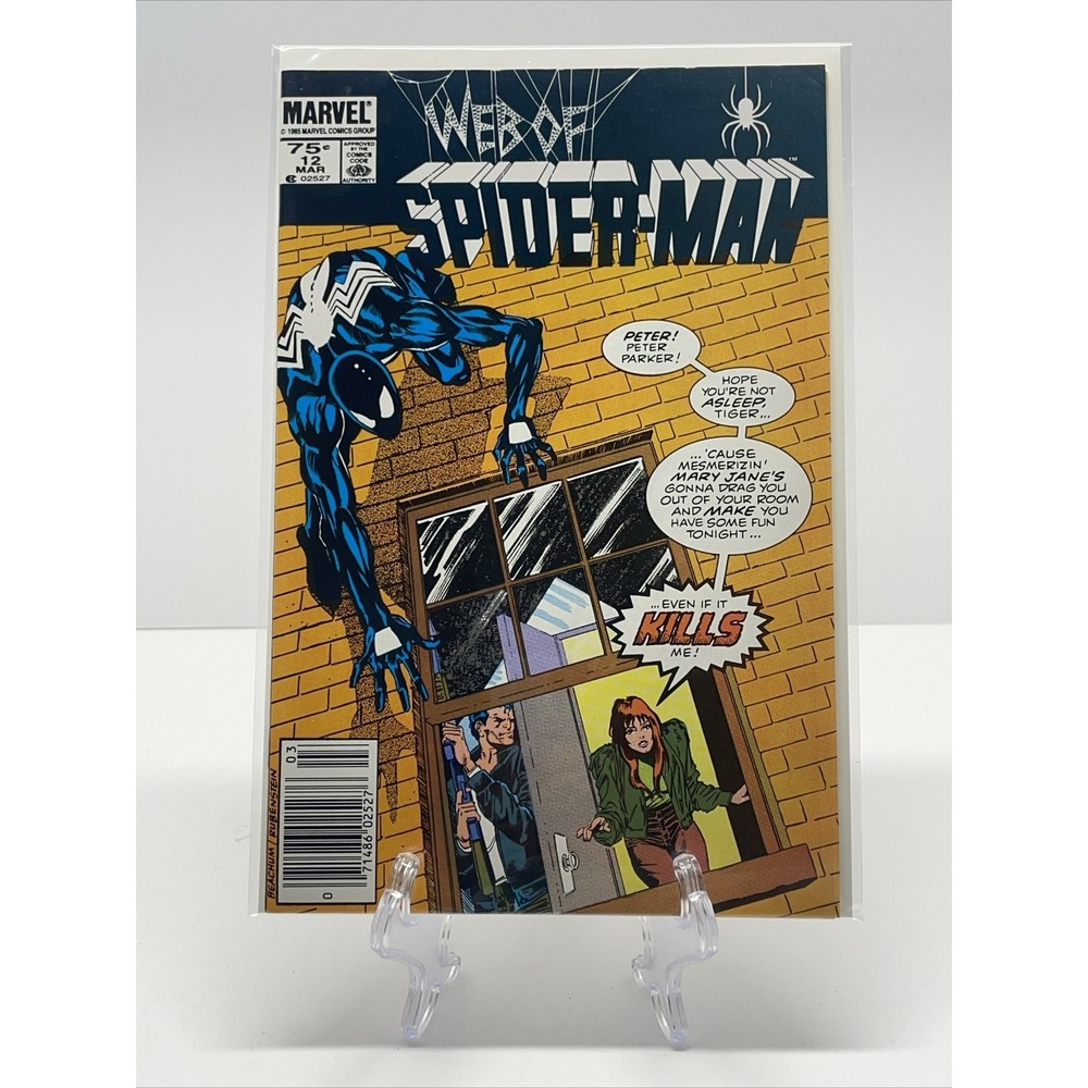 Marvel Comics Web of Spiderman #12 March 1986 Mark Beachum Cover Newsstand